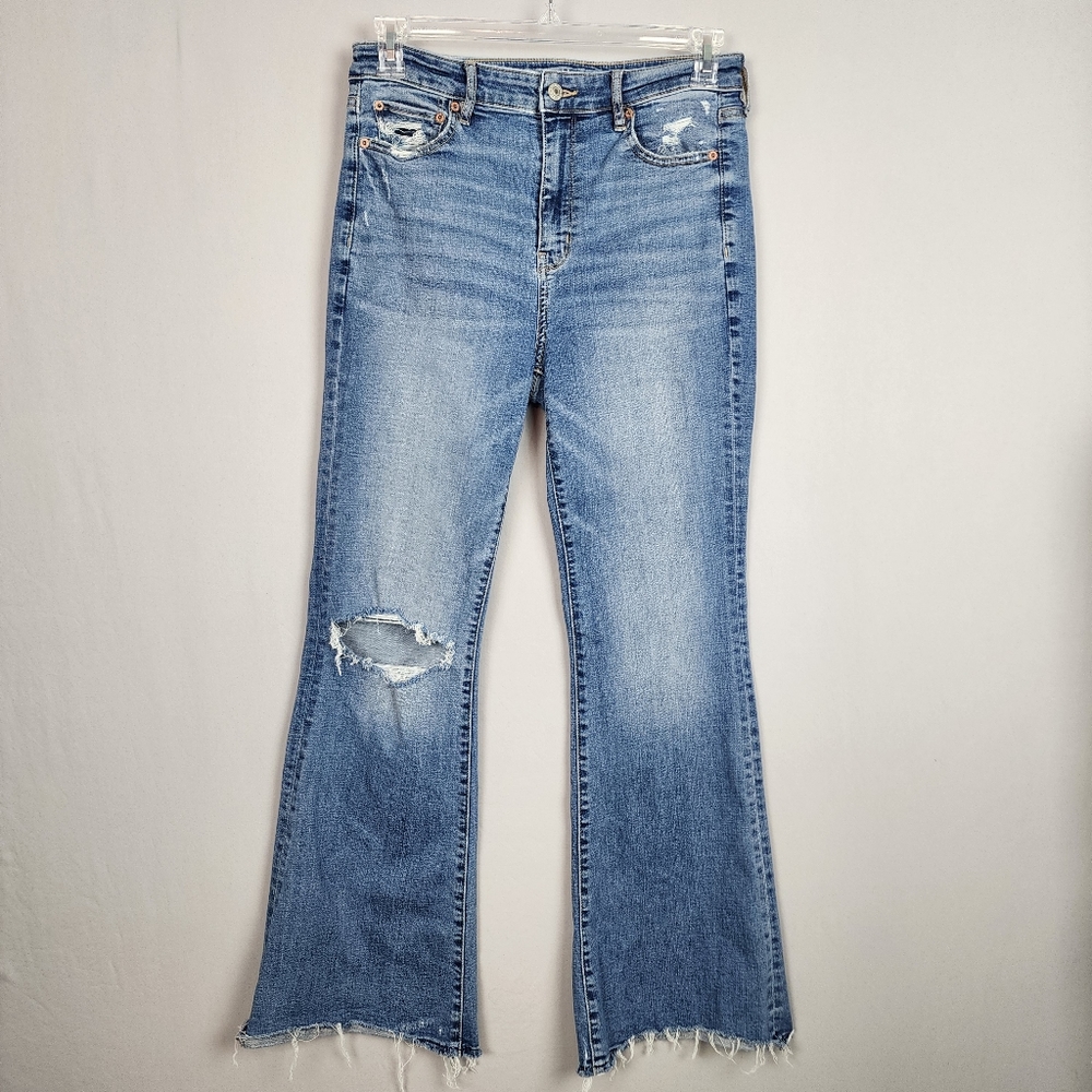American Eagle Stretch Super High Rise Flare Size 10